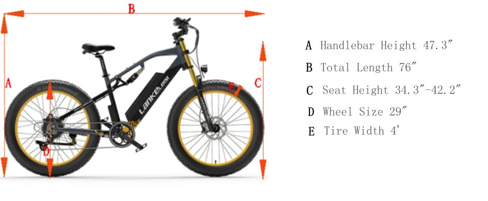 ( EU Stock) Lankeleisi RV700 48V 16Ah 1000W Samsung Battery Electric Hunting Bike