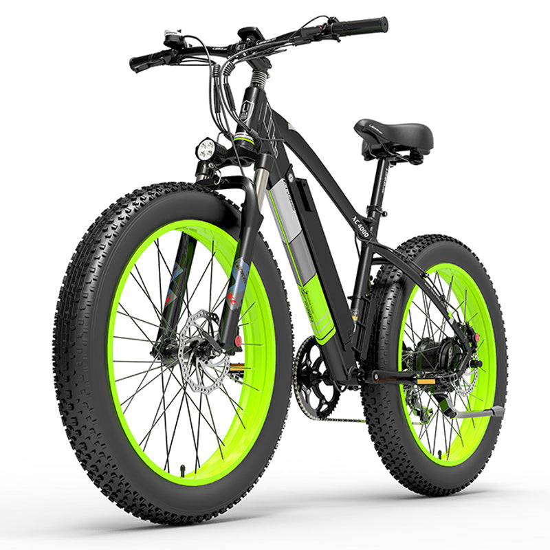 (EU Stock) Lankeleisi XC 4000 Electric Fat Bike-yellow/green——48V 17.5Ah 1000W Brushless Single Motor Ebike