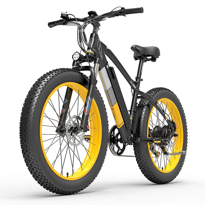 (EU Stock) Lankeleisi XC 4000 Electric Fat Bike-yellow/green——48V 17.5Ah 1000W Brushless Single Motor Ebike