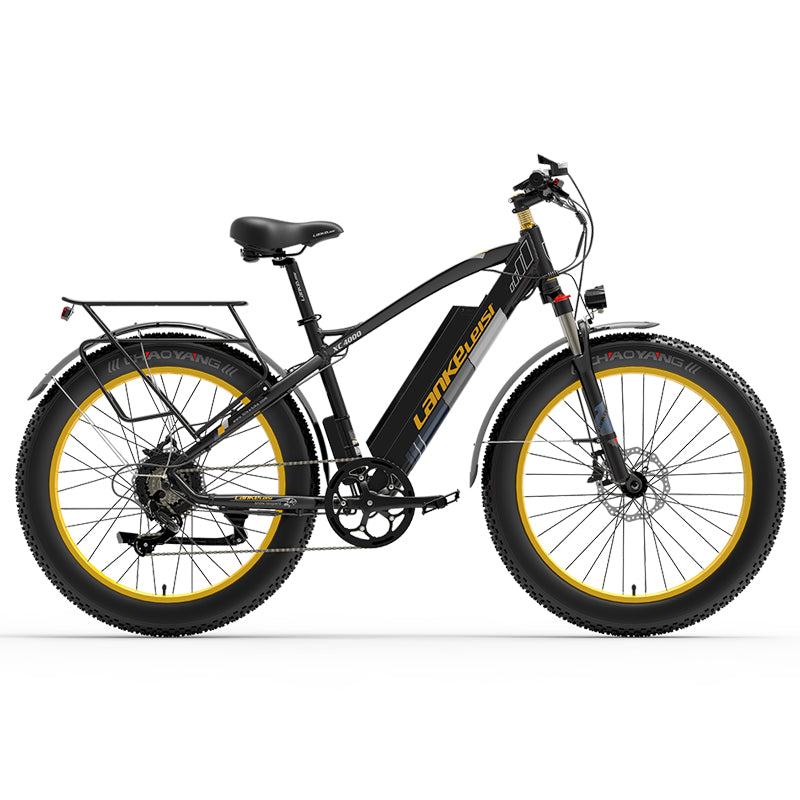 (EU Stock) Lankeleisi XC 4000 Electric Fat Bike-yellow/green——48V 17.5Ah 1000W Brushless Single Motor Ebike