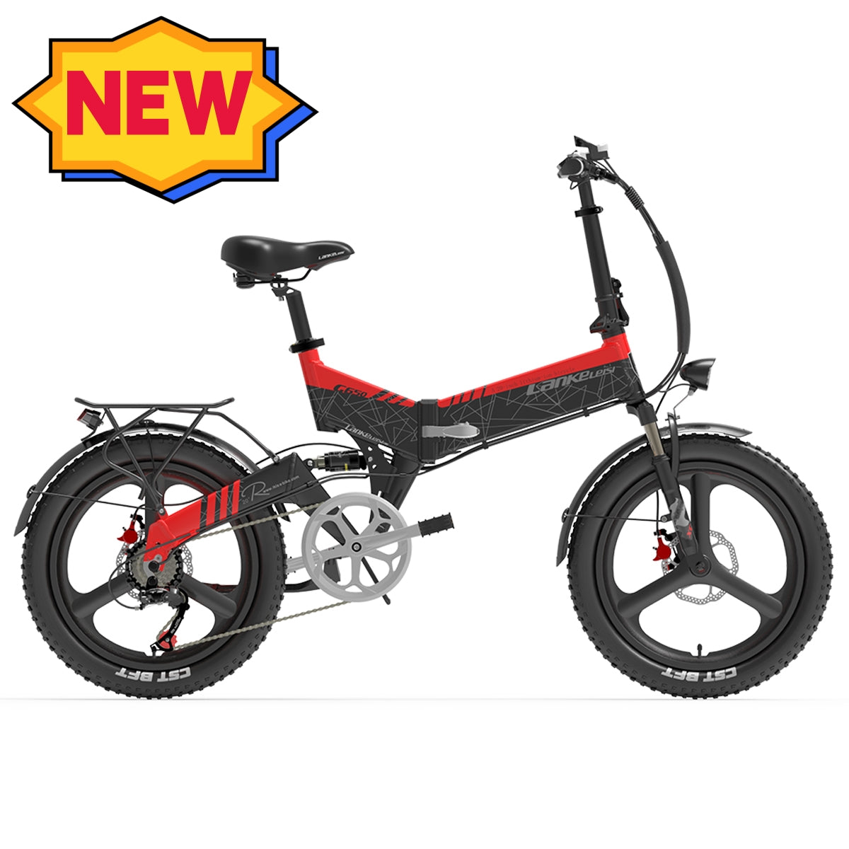 (EU Stock) Lankeleisi G650 Folding Mountain Ebike / Electric Bicycle, 48V 500W 12.8Ah Lithium Battery, Unisex Commuter Electric Bicycle