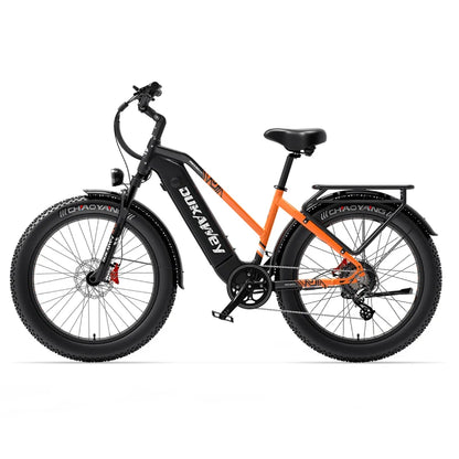 （EU Stock） DUKAWEY DM530PLUS Step-Thru Fat Tire Electric Bike 1000W 52V20Ah Samsung Battery Hydraulic Brake Commuter Ebike