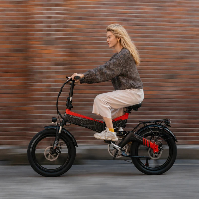 (EU Stock) LANKELEISI G650 Foldable Electric Bike 500W Motor 48V 12.8Ah 20×2.4" Fat Tire Hydraulic Brakes E-bike
