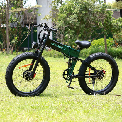 DUKAWEY BST-6 Foldable Dual Motor Fat Tire Electric Bike Full Suspension Hydraulic Brake Off Road Folding Ebike