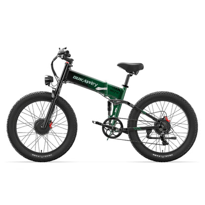 DUKAWEY BST-6 Foldable Dual Motor Fat Tire Electric Bike Full Suspension Hydraulic Brake Off Road Folding Ebike