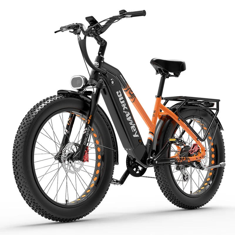 （EU Stock） DUKAWEY DM530PLUS Step-Thru Fat Tire Electric Bike 1000W 52V20Ah Samsung Battery Hydraulic Brake Commuter Ebike