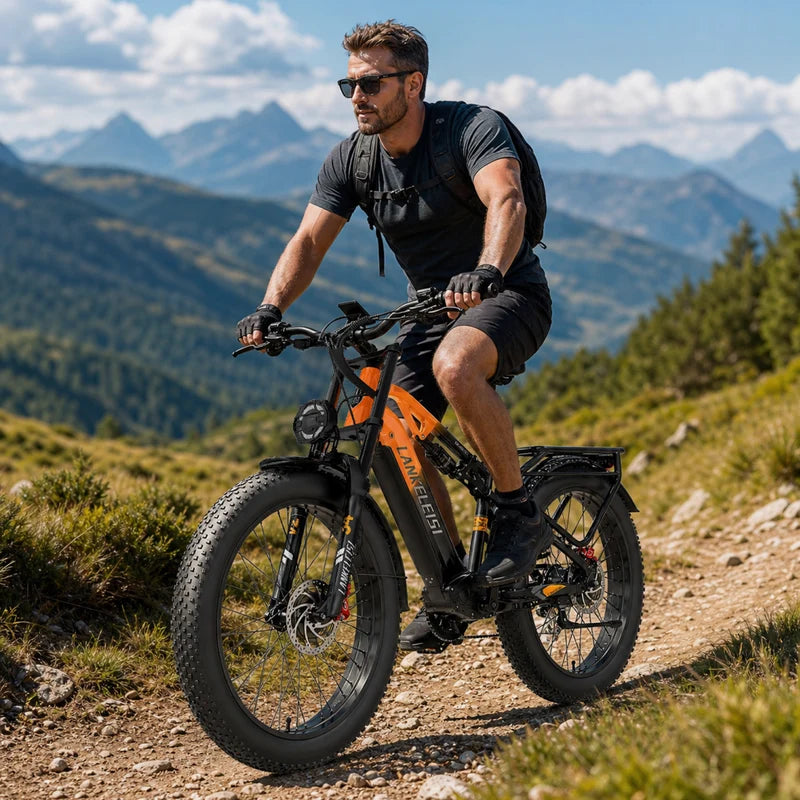 (EU Stock) LANKELEISI MG800MAX Folding Fat Tire Electric Bike 2000W Brushless Motor 48V20Ah Samsung Battery Hydraulic Brake E-Bike