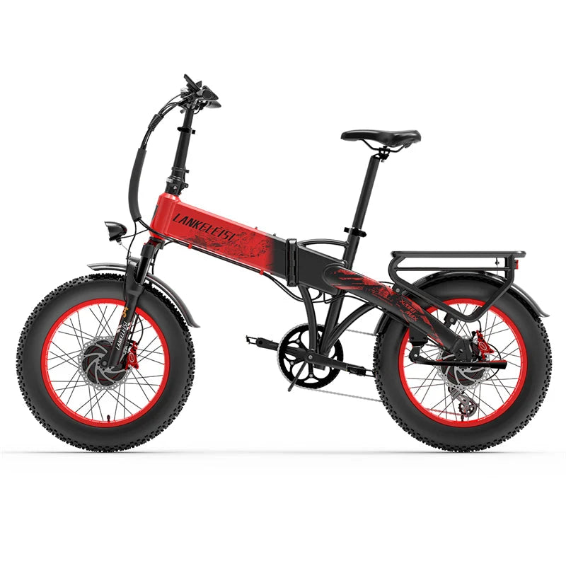 LANKELEISI X2000MAX Folding Fat Tire Electric Bike 2000W Brushless Motor 48V20Ah Samsung Battery Hydraulic Brake Ebike