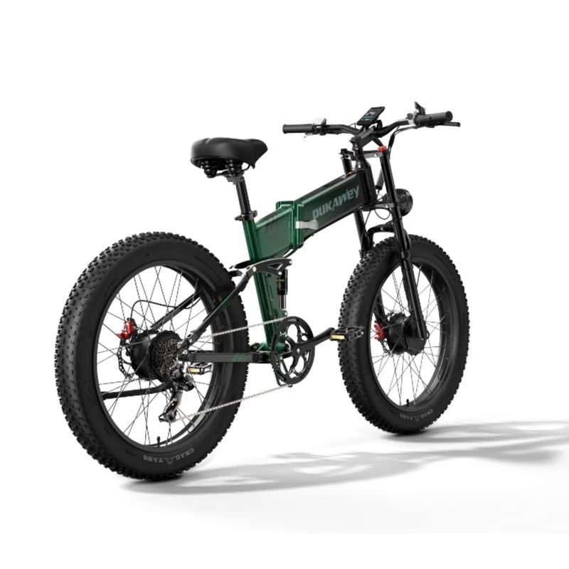 DUKAWEY BST-6 Foldable Dual Motor Fat Tire Electric Bike Full Suspension Hydraulic Brake Off Road Folding Ebike