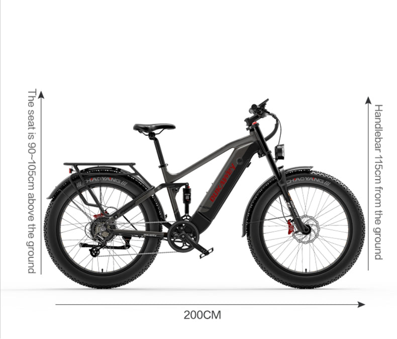 (EU Stock) Lankeleisi Silvertip8 52V 20Ah SAMSUNG Battery 1000W Brushless Motor Fat Tire Ebike