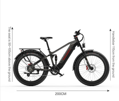 (EU Stock) Lankeleisi Silvertip8 52V 20Ah SAMSUNG Battery 1000W Brushless Motor Fat Tire Ebike