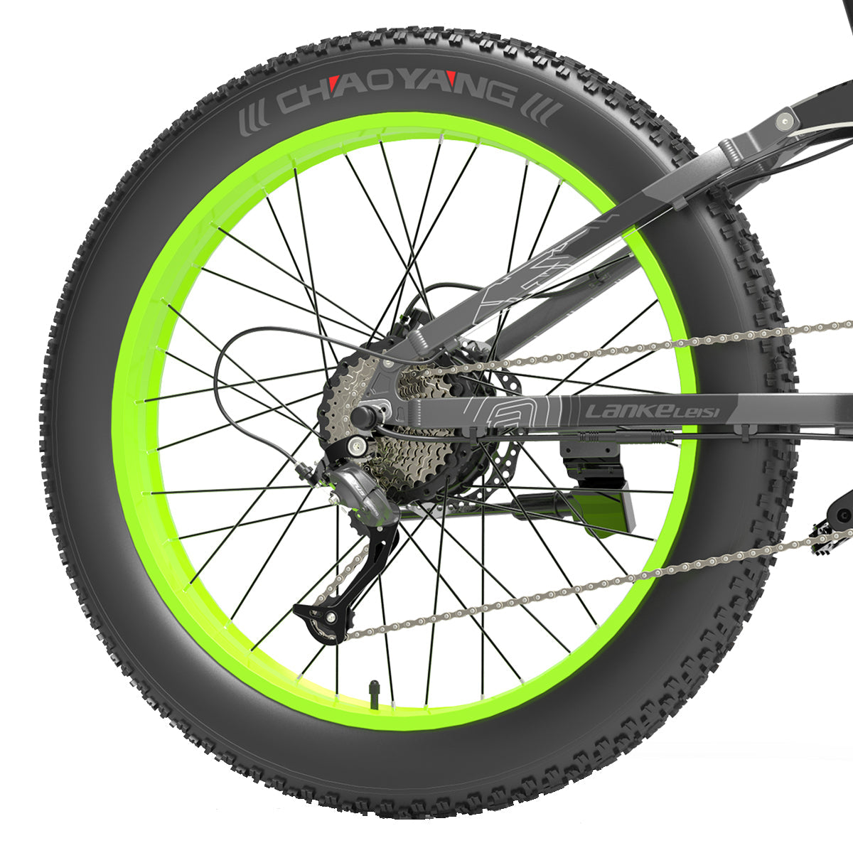 (EU Stock)Lankeleisi XT750 Plus Up Version Green/Yellow 48V 17.5Ah 1000W Single Motor Ebike