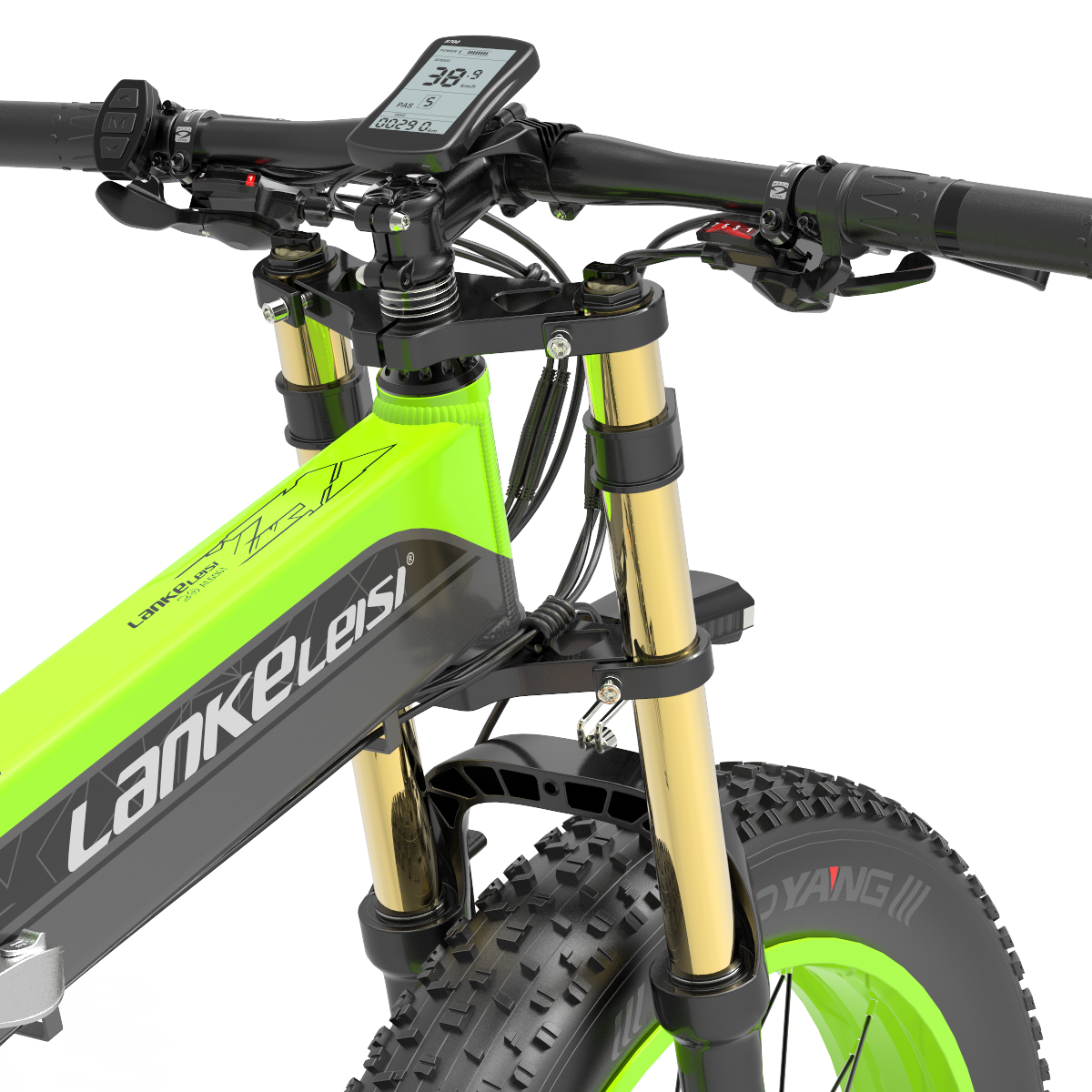 (EU Stock)Lankeleisi XT750 Plus Up Version Green/Yellow 48V 17.5Ah 1000W Single Motor Ebike