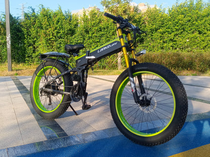 (EU Stock)Lankeleisi XT750 Plus Up Version Green/Yellow 48V 17.5Ah 1000W Single Motor Ebike